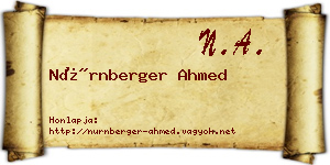 Nürnberger Ahmed névjegykártya